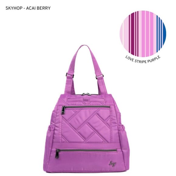 lug Handbags - Lug Skyhop Convertible Backpack Acai Berry